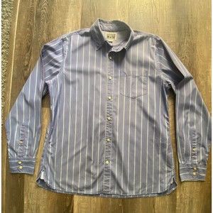 Converse men’s button up striped long sleeve 100% Cotton shirt L